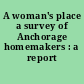 A woman's place a survey of Anchorage homemakers : a report /