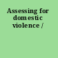 Assessing for domestic violence /