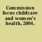 Commission focus childcare and women's health, 2004.