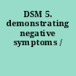 DSM 5. demonstrating negative symptoms /