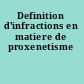 Definition d'infractions en matiere de proxenetisme