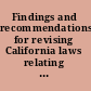 Findings and recommendations for revising California laws relating to rape