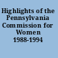 Highlights of the Pennsylvania Commission for Women 1988-1994 /