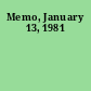 Memo, January 13, 1981