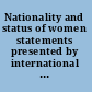 Nationality and status of women statements presented by international women's organisations /