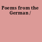 Poems from the German /