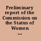 Preliminary report of the Commission on the Status of Women as of June 7, 1974