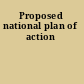 Proposed national plan of action