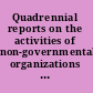 Quadrennial reports on the activities of non-governmental organizations in consultative status with the Economic and Social Council, categories 1 and 2 quadrennial reports, 1986-1989: report submitted through the Secretary-General pursuant to Economic and Social Council resolution 1296 (XLIV) of 23 May 1968 /