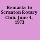 Remarks to Scranton Rotary Club, June 4, 1973