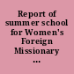 Report of summer school for Women's Foreign Missionary Societies held in Northfield, Massuchusetts, July 12-19, 1904.