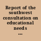 Report of the southwest consultation on educational needs of rural girls and women