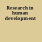 Research in human development