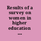 Results of a survey on women in higher education in Colorado, Fall 1971