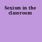 Sexism in the classroom