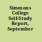 Simmons College Self-Study Report, September 1990