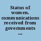 Status of women. communications received from governments and women's international organisations since September 1936.