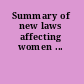 Summary of new laws affecting women ...