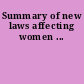 Summary of new laws affecting women ...