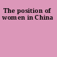 The position of women in China