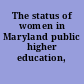 The status of women in Maryland public higher education, 1984-1994