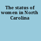 The status of women in North Carolina