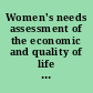 Women's needs assessment of the economic and quality of life of women in Marin County /