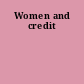 Women and credit