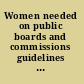 Women needed on public boards and commissions guidelines to getting appointed ... /