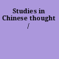 Studies in Chinese thought /