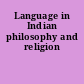 Language in Indian philosophy and religion