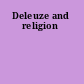 Deleuze and religion