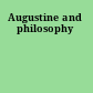 Augustine and philosophy
