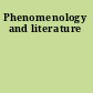 Phenomenology and literature