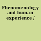 Phenomenology and human experience /