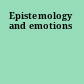 Epistemology and emotions