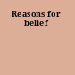 Reasons for belief