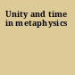 Unity and time in metaphysics