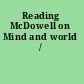 Reading McDowell on Mind and world /