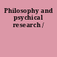 Philosophy and psychical research /