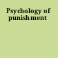Psychology of punishment