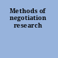 Methods of negotiation research