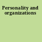 Personality and organizations