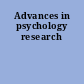 Advances in psychology research