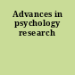 Advances in psychology research