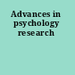 Advances in psychology research
