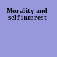 Morality and self-interest