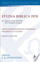 Studia Biblica 1978.