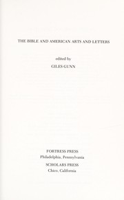 The Bible and American arts and letters /