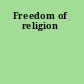 Freedom of religion